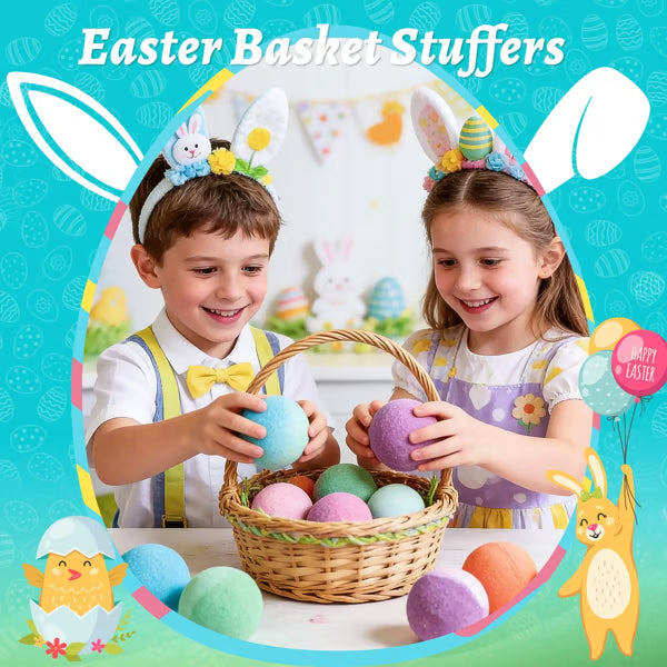 🔥LAST DAY 49% OFF - 🛁 Natural Bath Bombs for Kids with Mega Bubbles 🥚✨