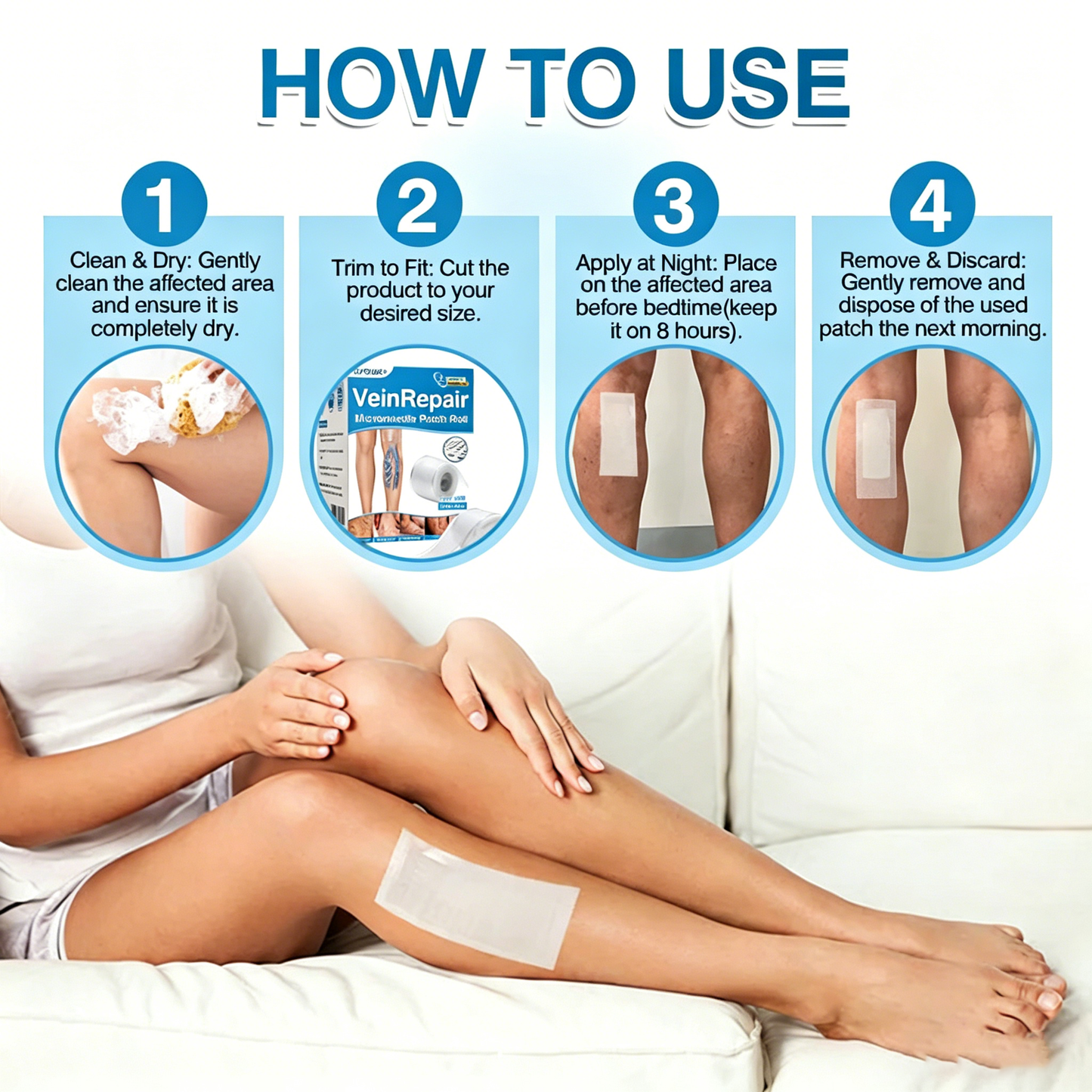 🇨🇦🏆✅️🏃Femscoop® VeinRepair Microneedle Patch Roll⚡Instant Relief, Long-Term Results