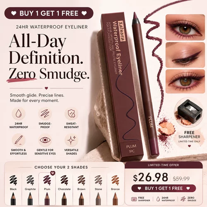 🔥Final 3 Hours: Buy One, Get One FREE! 🔥 24HR Waterproof Eyeliner a Day to Night Wear