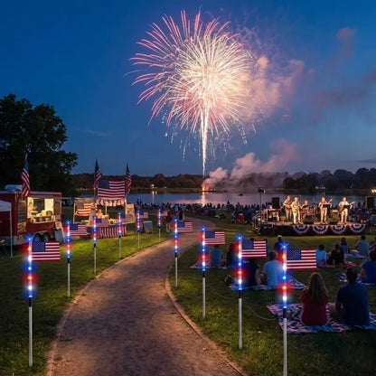 ⚡Hot Sales 49% OFF🔥8-Piece Flag Light Set – 4th of July Decorations with 8 Lighting Modes – Ideal for Independence Day Pathways, Gardens, and Yard Decor