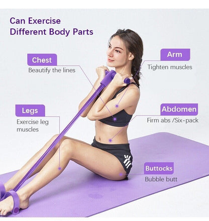 🔥21 Fitness Resistance Bands-4 Tube Pedal Ankle Puller