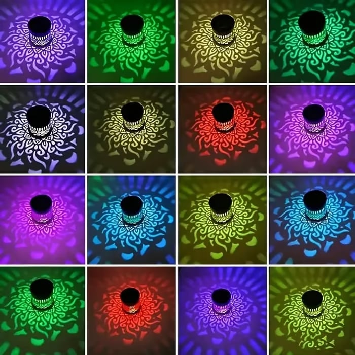 🎁2026 New Arrivals 💥Solar Mandala Wall Light Outdoor Garden Fence Projector Lamp Patio Ambient Decor