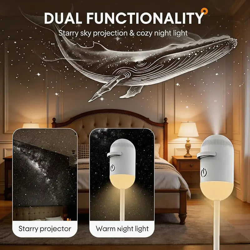 2-in-1 Galaxy Projector Night Light