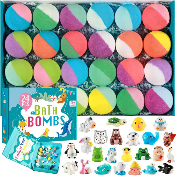 🔥LAST DAY 49% OFF - 🛁 Natural Bath Bombs for Kids with Mega Bubbles 🥚✨