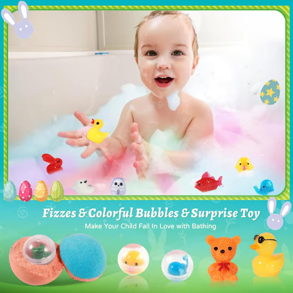 🔥LAST DAY 49% OFF - 🛁 Natural Bath Bombs for Kids with Mega Bubbles 🥚✨