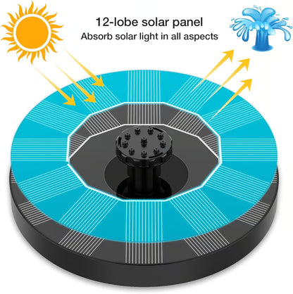 Solar-powered Bath Fountain with 6 Nozzle