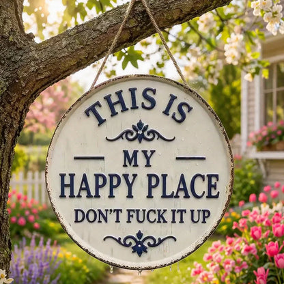 🔥Last Day 49% OFF🎁Happy Place-Vintage Statement Metal Sign