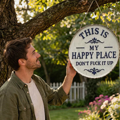 🔥Last Day 49% OFF🎁Happy Place-Vintage Statement Metal Sign