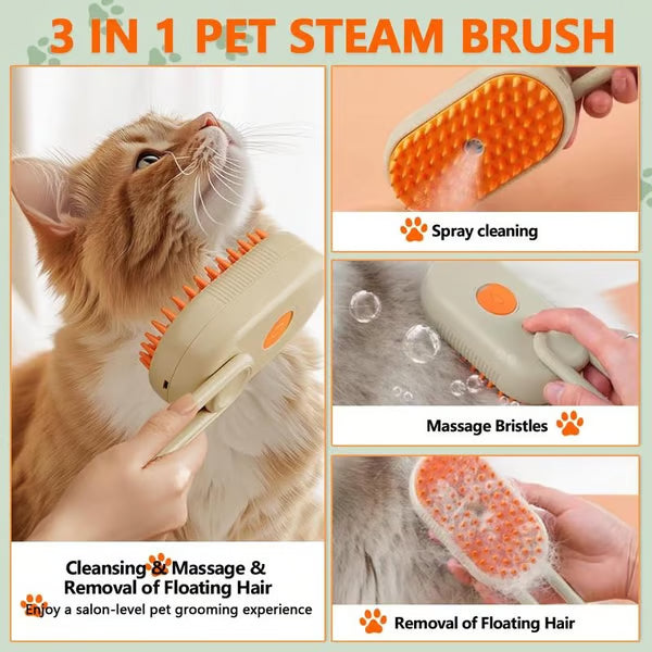 🏆Over 65,000 SOLD!🔥Steamy Pet Brush-a quick and easy pet hair removal comb🐾