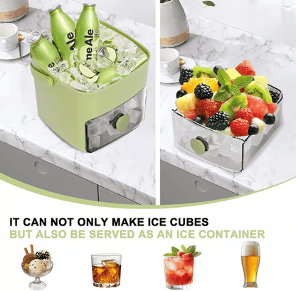 🔥LAST DAY 70% OFF - 🧊Portable Ice Maker with Lid and Storage Box (✨Includes Ice Tongs)