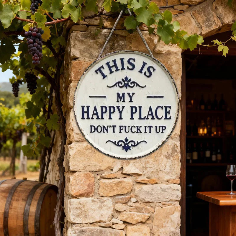 🔥Last Day 49% OFF🎁Happy Place-Vintage Statement Metal Sign