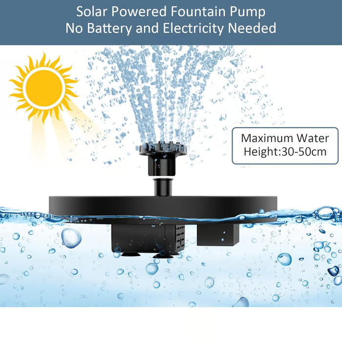 Solar-powered Bath Fountain with 6 Nozzle