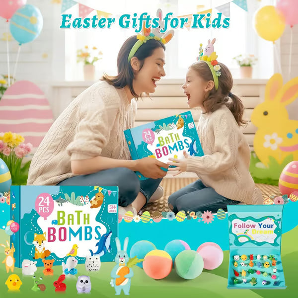 🔥LAST DAY 49% OFF - 🛁 Natural Bath Bombs for Kids with Mega Bubbles 🥚✨