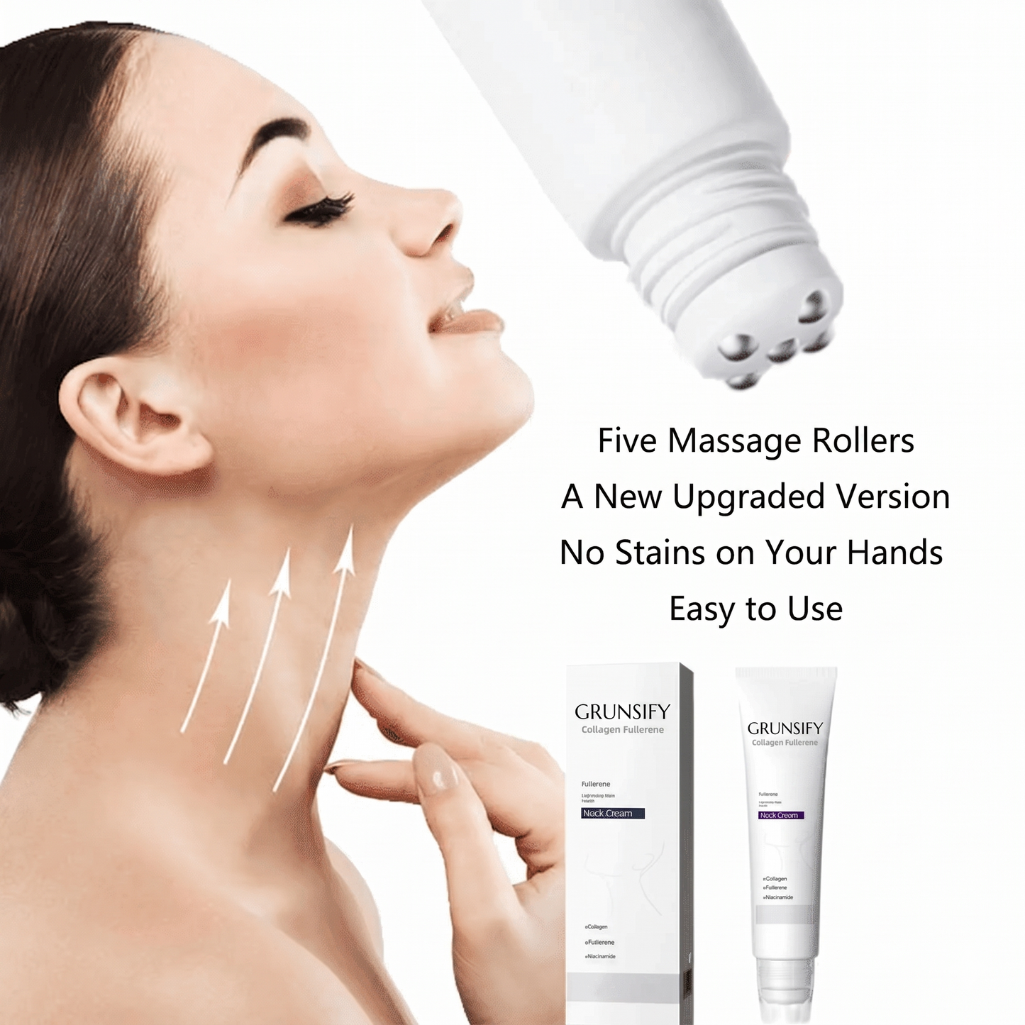 ✨ Roller Massage Cream  — 🧴 Infused with Retinol & Hyaluronic Acid | Firms the Neck, Reduces Wrinkles & Double Chin