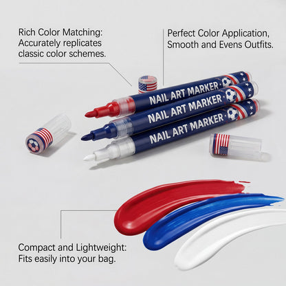 Soccer Fan Nail Art Set – 12 Colors DIY Nail Design Pens for World Cup