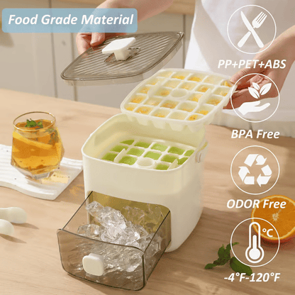 🔥LAST DAY 70% OFF - 🧊Portable Ice Maker with Lid and Storage Box (✨Includes Ice Tongs)