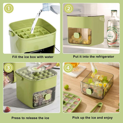 🔥LAST DAY 70% OFF - 🧊Portable Ice Maker with Lid and Storage Box (✨Includes Ice Tongs)