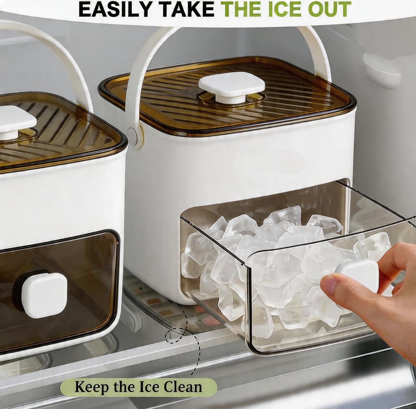 🔥LAST DAY 70% OFF - 🧊Portable Ice Maker with Lid and Storage Box (✨Includes Ice Tongs)