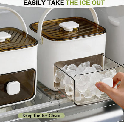 🔥LAST DAY 70% OFF - 🧊Portable Ice Maker with Lid and Storage Box (✨Includes Ice Tongs)