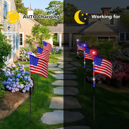⚡Hot Sales 49% OFF🔥8-Piece Flag Light Set – 4th of July Decorations with 8 Lighting Modes – Ideal for Independence Day Pathways, Gardens, and Yard Decor