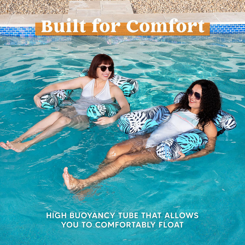 💺 50% OFF NOW! 🌴 Inflatable Floating Chair – Tropical Leaf & Ultra-Light 🌊